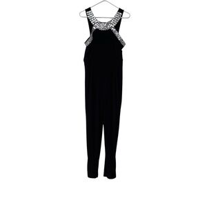 Venus size L, black jumpsuit with jeweled neckline